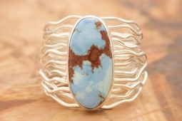 Genuine Golden Hill Turquoise Sterling Silver Branch Ring